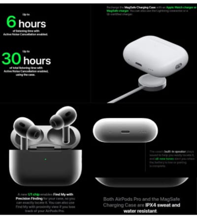 AirPods Pro 2nd generation Made in Dubai- Enjoy Immersive Sound - Enhanced Noise Reduction - Wireless Convenience