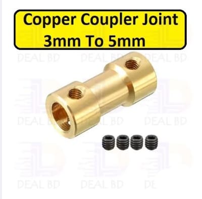 Copper Coupler 5mm To 3mm Universal Motor Shaft Joint Coupling Connector For RC Boat Electric Toy Car 775 DC Motor DIY
