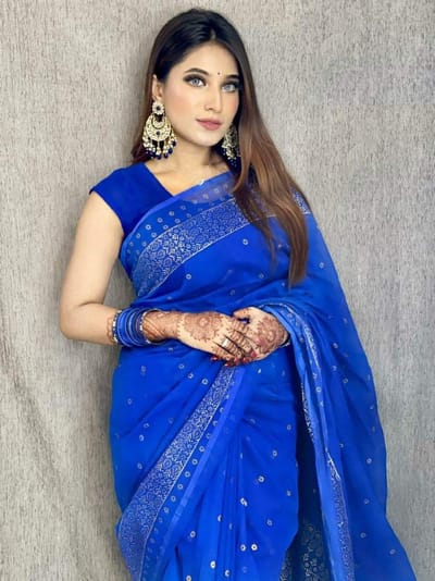 প্রিমিয়াম  হাফ সিল্ক শাড়ি - Image 2