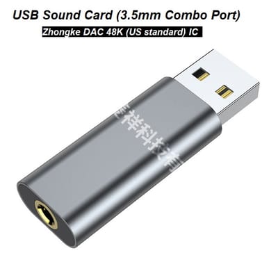 USB Audio Adapter Sound Card - USB to 3.5mm (combo Port) Headphone and Mic Converter for Enhanced PC Audio Experience