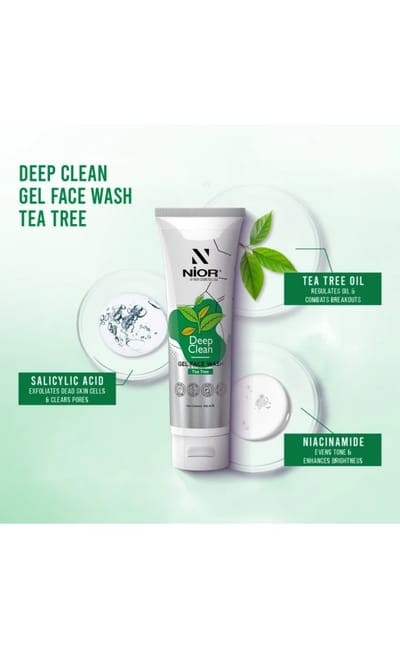 NIOR Deep Clean Gel Face Wash Tea-Tree 100ml - Image 3