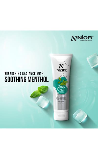 Nior Deep Clean Gel Face Wash Soothing Menthol 100ml - Image 2