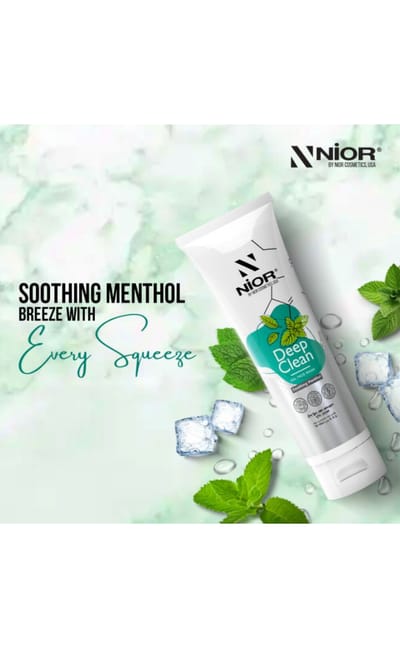 Nior Deep Clean Gel Face Wash Soothing Menthol 100ml - Image 3