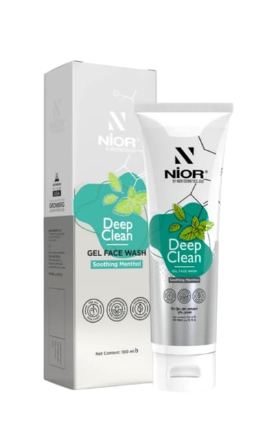 Nior Deep Clean Gel Face Wash Soothing Menthol 100ml - Image 4