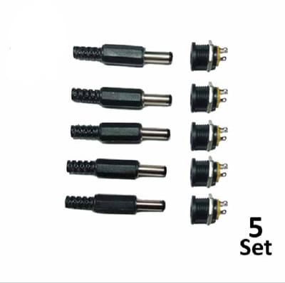 DC Male Jack and Female Socket Combo Pack - 2.1mm - Set of 10