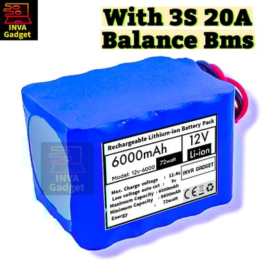 6,000mAh-12V Lithium-Ion Battery Pack