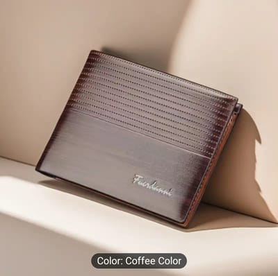 Men'S Ultra-Thin Faux Leather Wallet with Multiple Card Slots & Coin Pocket