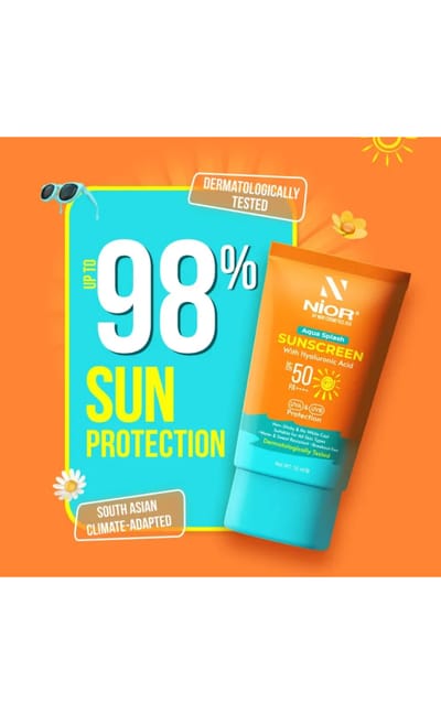 Nior Aqua Splash Sunscreen SPF 50 PA++++ 50ml - Image 2