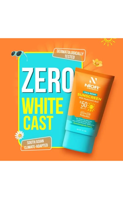 Nior Aqua Splash Sunscreen SPF 50 PA++++ 50ml - Image 3