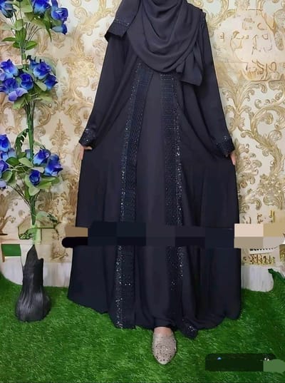 Embroidery Borka with Hijab - Image 3