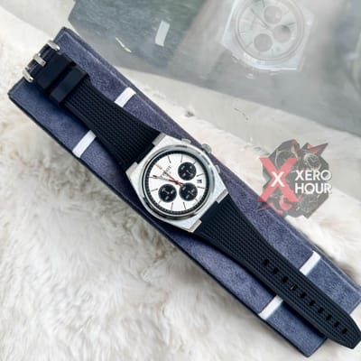 Tissot PRX Chronograph || Active || Silicon Strap || Black white black