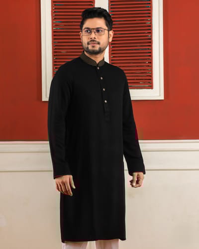 Classic Black Contrast panjabi