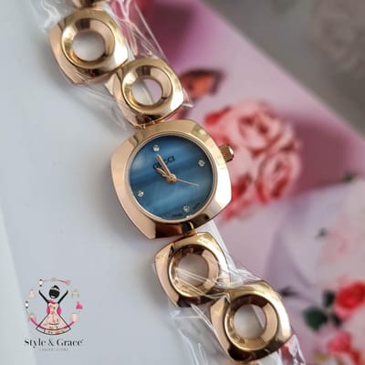 Gucci || Blue Marbel Dial || Bracelet gorgeous one || Rose gold
