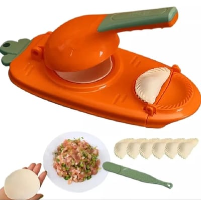 Dumpling Pitha Maker 2 In 1 Dumpling Mold Pressure Manual Wrapper Making Plastic Mold Dough Pressing Tool Kitchen Baking Accessories With Spoon Kuli Pitha maker 2 in 1 magic pitha maker ,momo maker