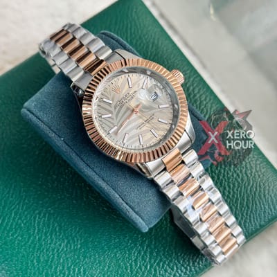 Rolex New Dual Tone || 3D Dial Texture || with Brand box || Bronze Silver Dial
