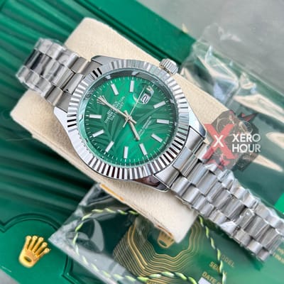 Rolex New Single Tone || 3D Dial Texture || with Brand box || Green Dial