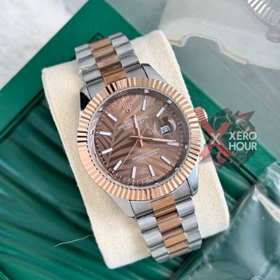 Rolex New Dual Tone || 3D Dial Texture || with Brand box || Bronze with bronze dial