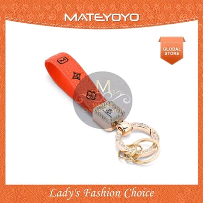 💥MATEYOYO Women Keychain Fashion PU Leather Keychain Business Gift Leather