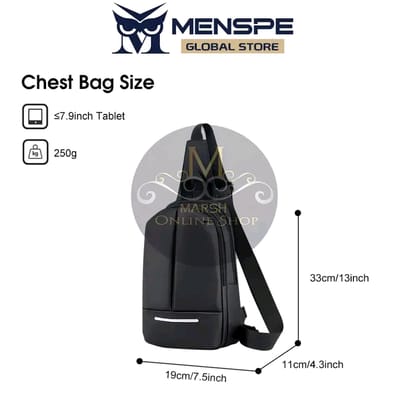 💥MENSPE Men's Chest Bag Cross Body Bag Pouch Bag Travel Shoulder Bag