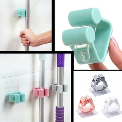 Wall Mounted Mop Holder Brush Broom Hanger Storage Rack Kitchen Organizer with Mounted Accessory Hanging Cleaning Tools Mof Hanger