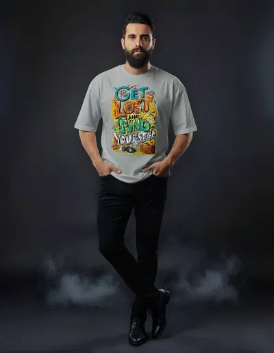 Gonji Graphic Drop Shoulder T-Shirt