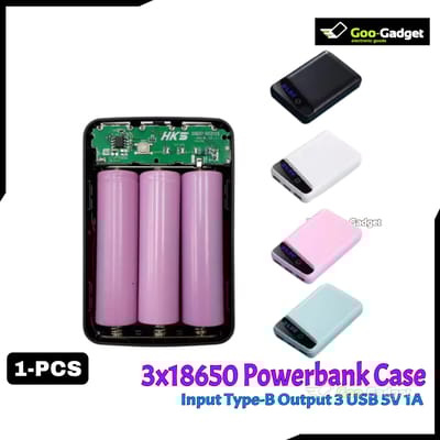 3x18650 Battery Power Bank Case | Rechargeable Battery Holder with 3 USB Ports for Custom Power Projects