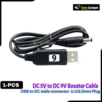 5V to 9V DC Booster Cable for Mini UPS | DC Step-Up Converter with 2.1x5.5mm Plug