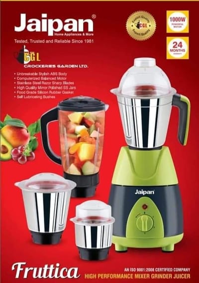 Jaipan fruttica 1000watt blender with juicer