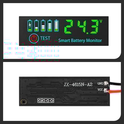 DC 7–55V Smart Battery Level Indicator (JX-4615N-A2) – LCD Voltage & Capacity Meter