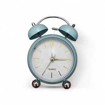 Vintage Twin Bell Quartz Alarm Clock – Stylish Table Clock