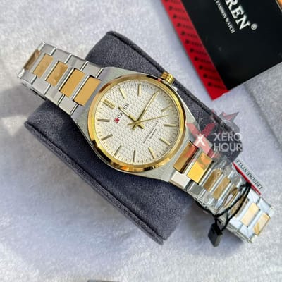 Curren || Dual Tone || White Dial