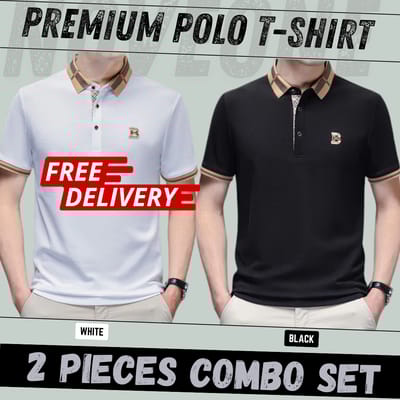 2 Pieces Combo - Heritage Check Collar Polo T-Shirt