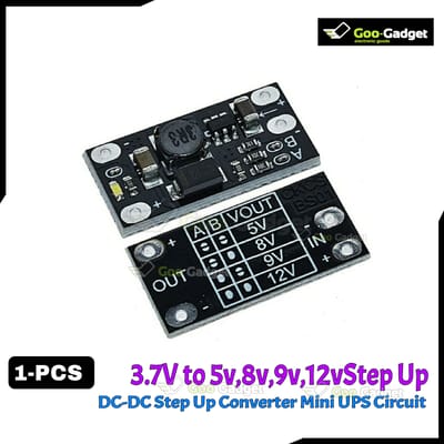 DC-DC Step Up Converter Mini UPS Circuit | 5V to 9V/12V Converter for ONU Routers, CCTV Cameras, and Mini UPS Systems