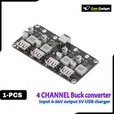4-Channel QC3.0 USB Buck Converter | DC-DC Step-Down Module | Fast Charging Circuit Board