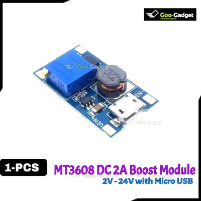 MT3608 DC-DC Step-Up Boost Converter Module 2A | 2V-24V Input to 5V-28V Output