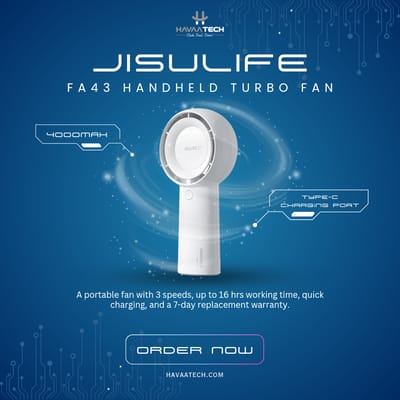 JISULIFE FA43 Handheld Turbo Fan 4000mAh – White Color