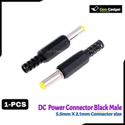 DC Barrel Power Jack Connector 5.5mm x 2.1mm Male | Panel Mount Adapter for Power Supply