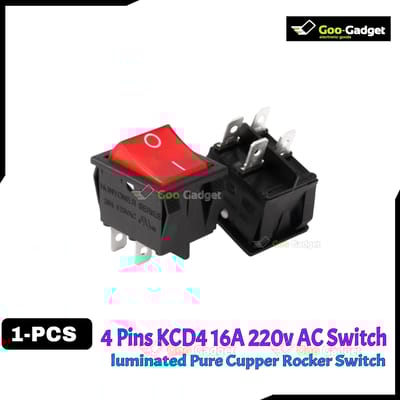 4-Pin KCD4 Rocker Switch l 6A/10A, AC 250V/125V, Durable On/Off Toggle