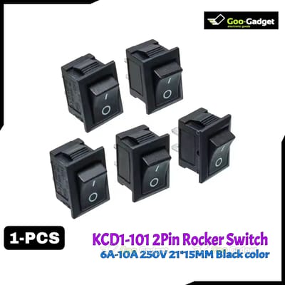 Rocker Switch ON/OFF KCD5-101 | 2-Pin SPST DC Rocker Switch Black