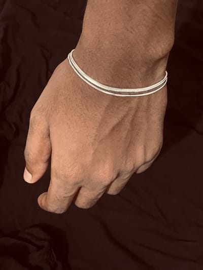 925 silver-plated snake bone bracelet - Image 1