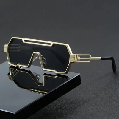 Futuristic Y2K Metal Square Frame Fashion Glasses for Men & Women