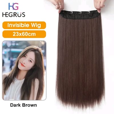 HEGRUS 60CM Natural Straight Hair Heat Resistant Synthetic