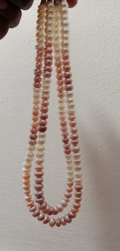 Button shape Pearl Necklace