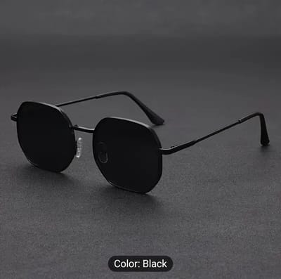 1pc Black Metal Polygon Frame Women Men Fashion Glasses