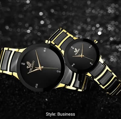 2pcs Men'S Retro Luxury Couple  Quartz Watch Set 22