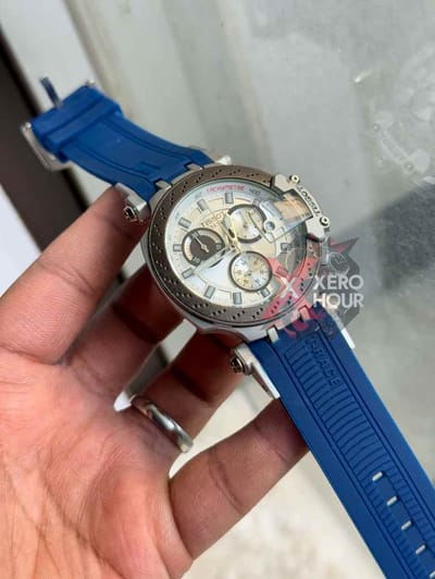 Tissot Silicon Chronograph | Sport Pattern |  Blue White | white Dial