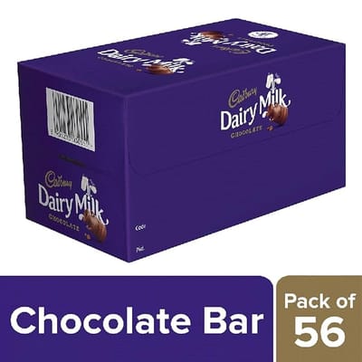 Cadbury Dairy Milk Chocolate Bar, 12 Grams (Pack of 56) full box - Image 1