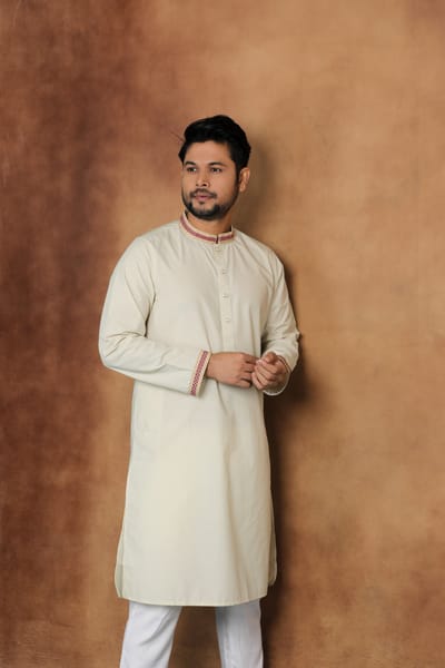 Ivory Grace Embroidered Panjabi