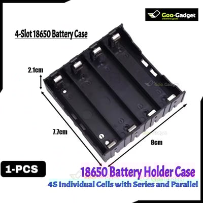 18650 Battery Holder for Individual Cells | Series and Parallel Open Line | PCB Mountable | 1x/2x/3x/4x Slots