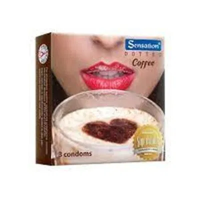 Sensation Dotted Coffee Condoms 3pcs